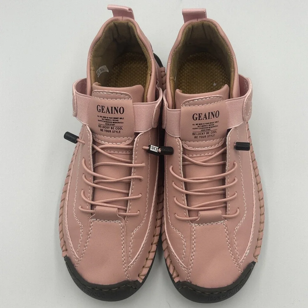 Geaino Pink Casual Ankle Boots 7/7.5 Artisan Minimalist Soft Girl Comfort Chic